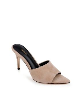 L'AGENCE Taupe Suede Pointed Mule